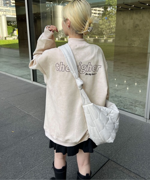 PairPair(ペアペア)の「スウェードタッチプルオーバー(ユニセックス)(Tシャツ/カットソー・レディース・アイボリー/ベージュ系その他・FREE)」の7枚目の写真