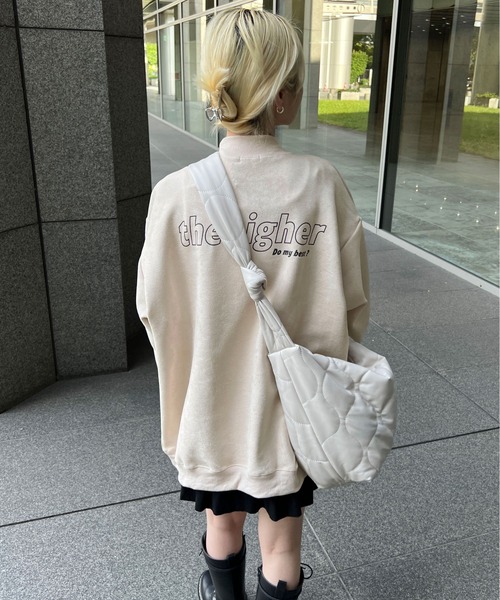 PairPair(ペアペア)の「スウェードタッチプルオーバー(ユニセックス)(Tシャツ/カットソー・レディース・アイボリー/ベージュ系その他・FREE)」の5枚目の写真