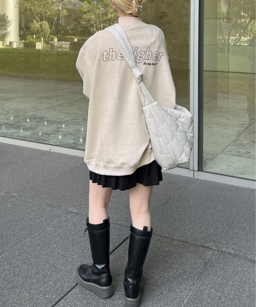 PairPair(ペアペア)の「スウェードタッチプルオーバー(ユニセックス)(Tシャツ/カットソー・レディース・アイボリー/ベージュ系その他・FREE)」の6枚目の写真