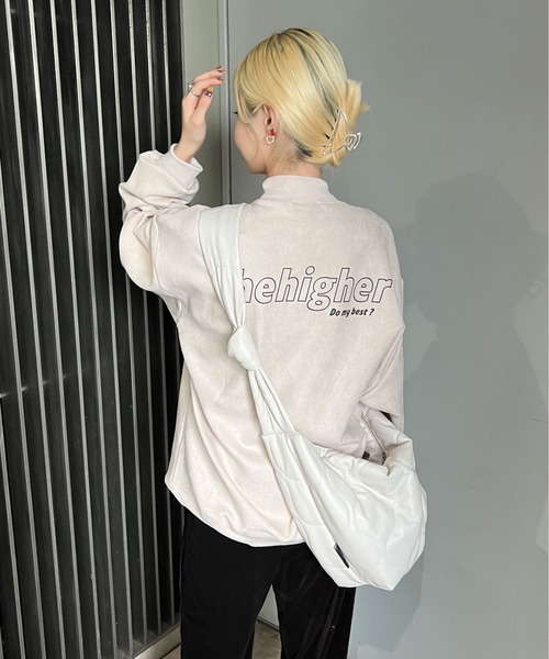 PairPair(ペアペア)の「スウェードタッチプルオーバー(ユニセックス)(Tシャツ/カットソー・レディース・アイボリー/ベージュ系その他・FREE)」の8枚目の写真