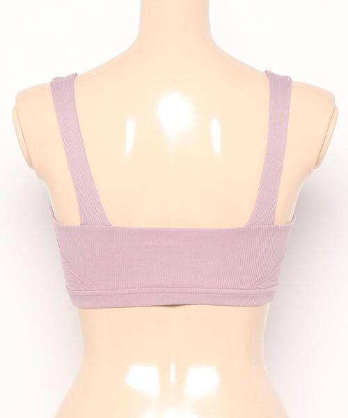AMOSTYLE BY Triumph（アモスタイルバイトリンプ）の「【肌触りの良い綿混リブ素材を使用】AMOSTYLEシンプルナイトブラ コンフォートタッチ AMST1363 N-Top4 JX（ナイトブラ・レディース・ライラック/グレー・L/LL/M）」の5枚目の写真