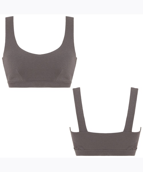 AMOSTYLE BY Triumph（アモスタイルバイトリンプ）の「【肌触りの良い綿混リブ素材を使用】AMOSTYLEシンプルナイトブラ コンフォートタッチ AMST1363 N-Top4 JX（ナイトブラ・レディース・ライラック/グレー・L/LL/M）」の6枚目の写真