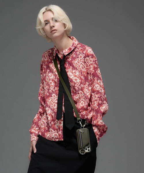 ajew（エジュー）の「＜ajew＞レザー ストラップ ショルダー（スマホグッズ・レディース・オリーブ/ブラック・FREE）」の4枚目の写真