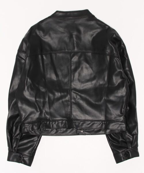 aimoha（アイモハ）の「フェイクレザージャケット（ライダースジャケット・レディース・ブラック・SMALL/MEDIUM/LARGE）」の2枚目の写真