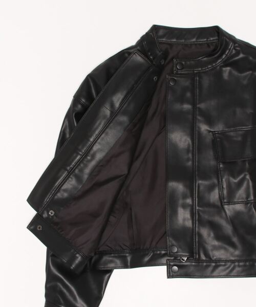 aimoha（アイモハ）の「フェイクレザージャケット（ライダースジャケット・レディース・ブラック・SMALL/MEDIUM/LARGE）」の3枚目の写真
