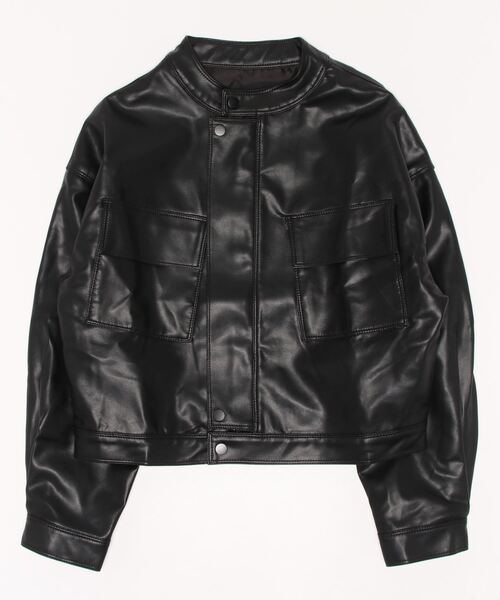aimoha（アイモハ）の「フェイクレザージャケット（ライダースジャケット・レディース・ブラック・SMALL/MEDIUM/LARGE）」の4枚目の写真