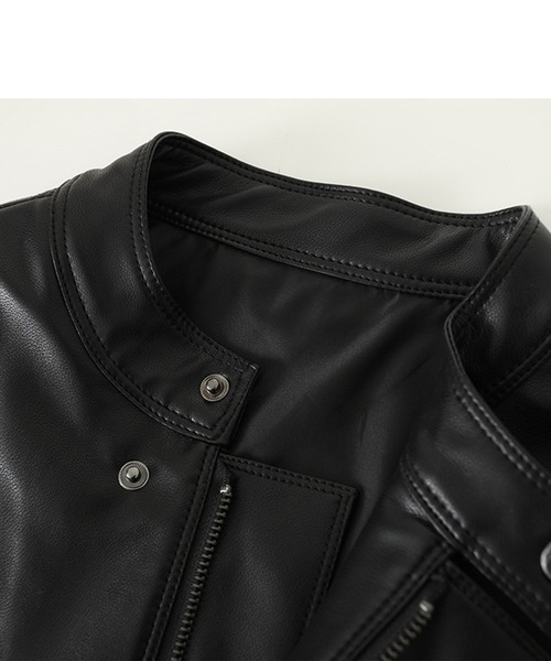 aimoha（アイモハ）の「フェイクレザージャケット（ライダースジャケット・レディース・ブラック・SMALL/MEDIUM/LARGE）」の5枚目の写真