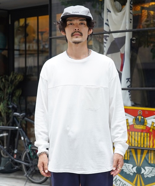 jiggys shop(ジギーズショップ)の「USAコットン ロンT オーバーサイズ 無地 長袖Tシャツ(Tシャツ/カットソー・メンズ・オフホワイト/ベージュ/ネイビー/ブラック/ミックスグレー/ダークグリーン・LARGE/X-LARGE/MEDIUM)」の22枚目の写真