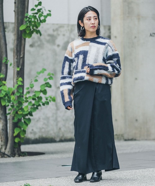 URBAN RESEARCH Sonny Label（アーバンリサーチサニーレーベル）の「モヘアタッチジャガードプルオーバー（ニット/セーター・メンズ・ライトブルー/ネイビー/オレンジ/グリーン系その他/ブルー系その他・MEDIUM/LARGE）」の16枚目の写真