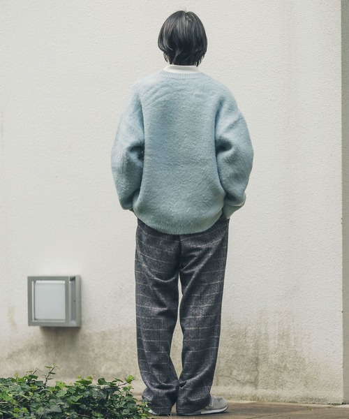 URBAN RESEARCH Sonny Label（アーバンリサーチサニーレーベル）の「モヘアタッチジャガードプルオーバー（ニット/セーター・メンズ・ライトブルー/ネイビー/オレンジ/グリーン系その他/ブルー系その他・MEDIUM/LARGE）」の20枚目の写真