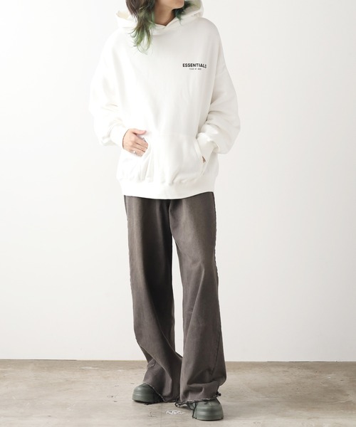 フォグ サイズ:M  ESSENTIALS オーバーサイズ半袖プルオーバーパーカー 中古 BS55 セール】FOG ESSENTIALS/エッセンシャルズ FLOWER PHOTO HOODIE バック