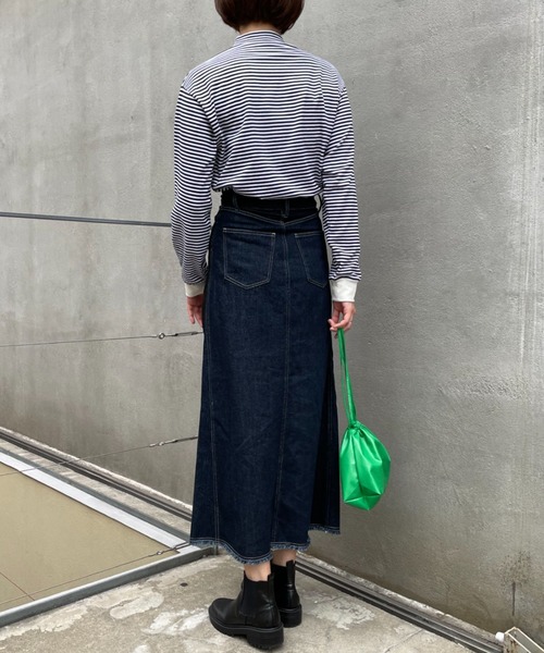 CIAOPANIC（チャオパニック）の「【CPC SCAMP】ツイルドッキングデニムフレアスカート（デニムスカート・レディース・ブラック/インディゴブルー・SMALL/MEDIUM）」の12枚目の写真