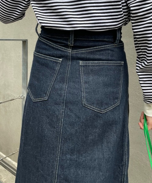 CIAOPANIC（チャオパニック）の「【CPC SCAMP】ツイルドッキングデニムフレアスカート（デニムスカート・レディース・ブラック/インディゴブルー・SMALL/MEDIUM）」の16枚目の写真