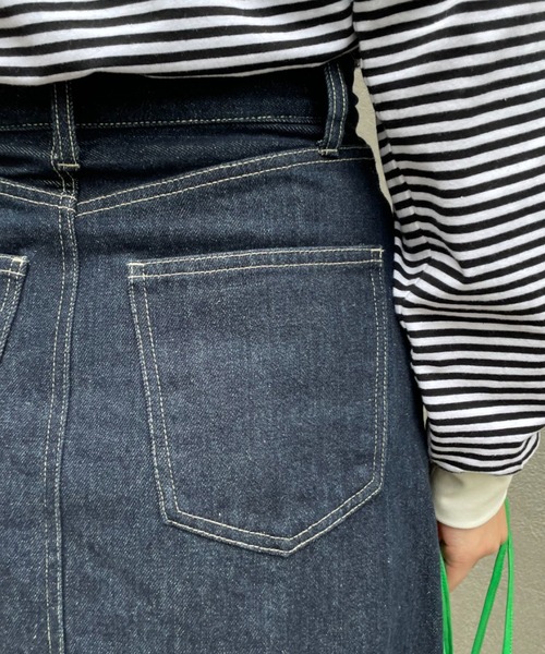 CIAOPANIC（チャオパニック）の「【CPC SCAMP】ツイルドッキングデニムフレアスカート（デニムスカート・レディース・ブラック/インディゴブルー・SMALL/MEDIUM）」の17枚目の写真