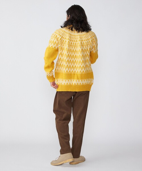 Guernsey Woollens（ガンジーウーレンズ）の「*【SHIPS別注】Guernsey Woollens: アイスランディック クルーネック ニット (セーター)（ニット/セーター・メンズ・ナチュラル/オリーブ/イエロー系/ネイビー・SMALL/MEDIUM/LARGE/X-LARGE）」の5枚目の写真