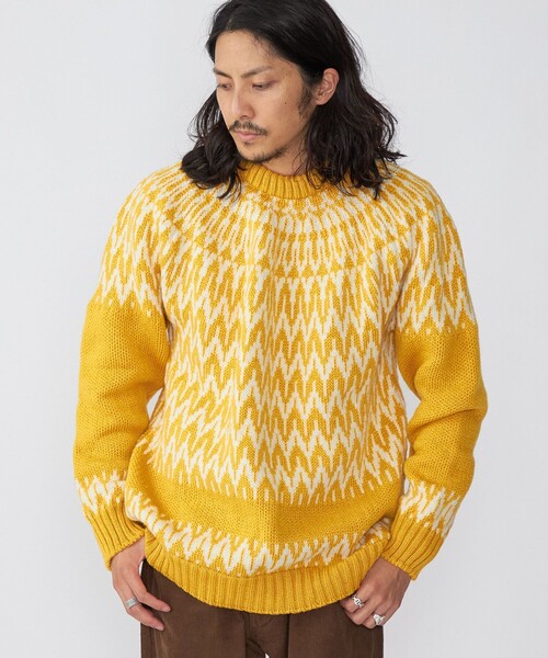 Guernsey Woollens（ガンジーウーレンズ）の「*【SHIPS別注】Guernsey Woollens: アイスランディック クルーネック ニット (セーター)（ニット/セーター・メンズ・ナチュラル/オリーブ/イエロー系/ネイビー・SMALL/MEDIUM/LARGE/X-LARGE）」の11枚目の写真