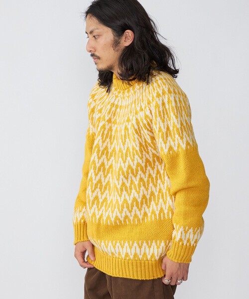 Guernsey Woollens（ガンジーウーレンズ）の「*【SHIPS別注】Guernsey Woollens: アイスランディック クルーネック ニット (セーター)（ニット/セーター・メンズ・ナチュラル/オリーブ/イエロー系/ネイビー・SMALL/MEDIUM/LARGE/X-LARGE）」の18枚目の写真