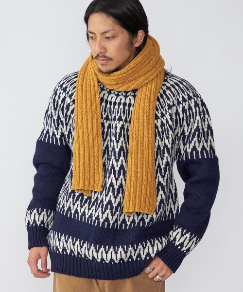Guernsey Woollens（ガンジーウーレンズ）の「*【SHIPS別注】Guernsey Woollens: アイスランディック クルーネック ニット (セーター)（ニット/セーター・メンズ・ナチュラル/オリーブ/イエロー系/ネイビー・SMALL/MEDIUM/LARGE/X-LARGE）」の6枚目の写真