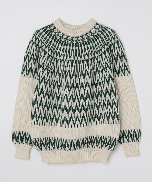 Guernsey Woollens（ガンジーウーレンズ）の「*【SHIPS別注】Guernsey Woollens: アイスランディック クルーネック ニット (セーター)（ニット/セーター・メンズ・ナチュラル/オリーブ/イエロー系/ネイビー・SMALL/MEDIUM/LARGE/X-LARGE）」の9枚目の写真