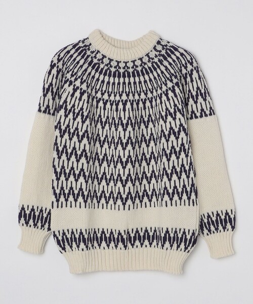 Guernsey Woollens（ガンジーウーレンズ）の「*【SHIPS別注】Guernsey Woollens: アイスランディック クルーネック ニット (セーター)（ニット/セーター・メンズ・ナチュラル/オリーブ/イエロー系/ネイビー・SMALL/MEDIUM/LARGE/X-LARGE）」の16枚目の写真