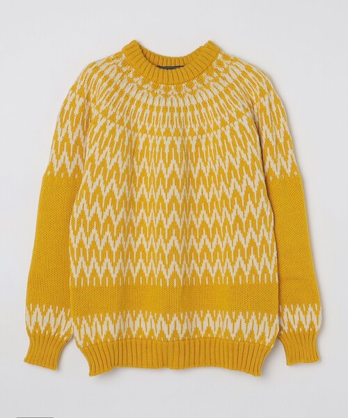 Guernsey Woollens（ガンジーウーレンズ）の「*【SHIPS別注】Guernsey Woollens: アイスランディック クルーネック ニット (セーター)（ニット/セーター・メンズ・ナチュラル/オリーブ/イエロー系/ネイビー・SMALL/MEDIUM/LARGE/X-LARGE）」の10枚目の写真