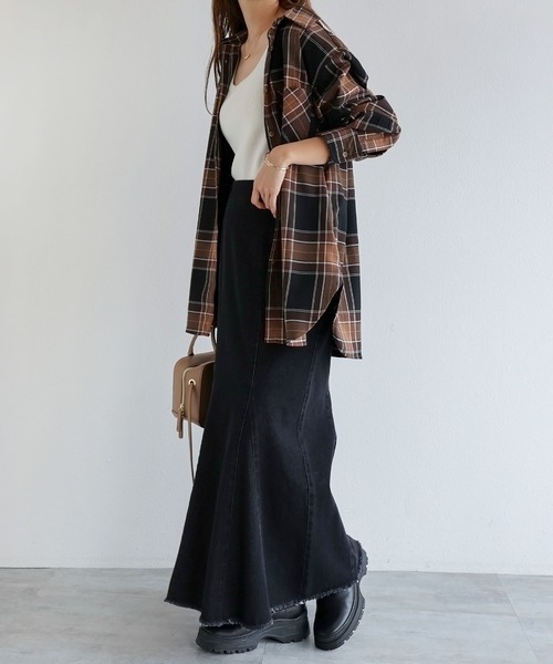 m me emd エムミーエメ　チェックシャツ チェック柄衿付きシャツ（シャツ/ブラウス）｜andme（アンドミー