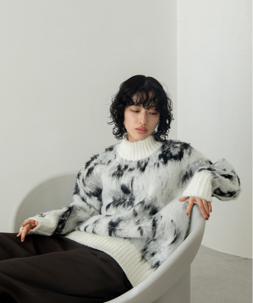 美品　VACANCY ヴァカンシー　ニット　トップス　シャギー　人気　完売 ヴィンテージフラワーシャギーオーバーニット/ユニセックス（ニット