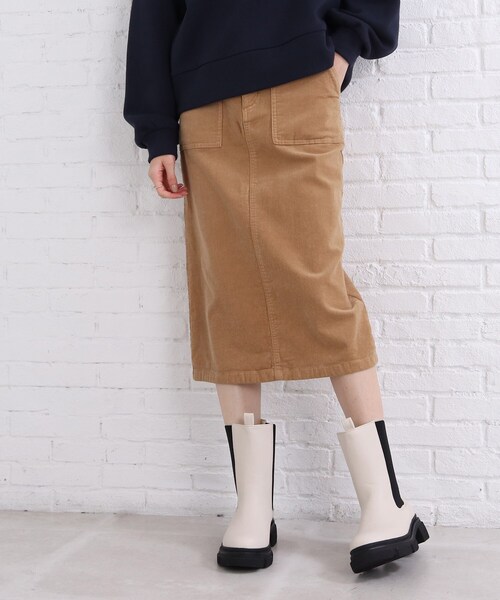 SHOO・LA・RUE(シューラルー)の「◆ストレッチコーデュロイ ナロースカート(スカート・レディース・ダークオレンジ/ブラック/グレー系その他/ベージュ・02/03/04)」の12枚目の写真