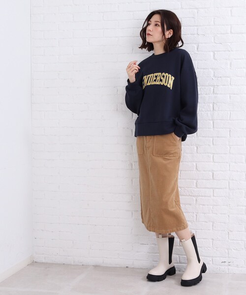 SHOO・LA・RUE(シューラルー)の「◆ストレッチコーデュロイ ナロースカート(スカート・レディース・ダークオレンジ/ブラック/グレー系その他/ベージュ・02/03/04)」の15枚目の写真