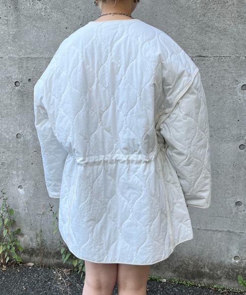 CIAOPANIC(チャオパニック)の「【CPC SCAMP】キルティングブルゾン(ノーカラーコート・レディース・アイボリー/ブラウン/カーキ・FREE)」の9枚目の写真