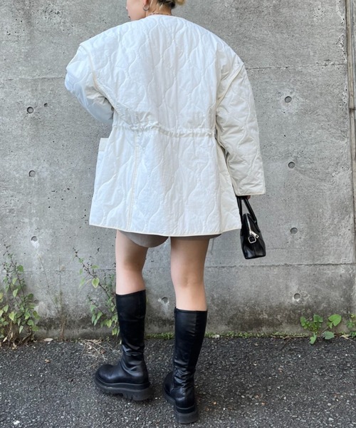 CIAOPANIC(チャオパニック)の「【CPC SCAMP】キルティングブルゾン(ノーカラーコート・レディース・アイボリー/ブラウン/カーキ・FREE)」の13枚目の写真