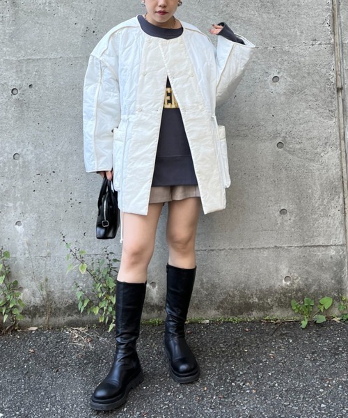 CIAOPANIC(チャオパニック)の「【CPC SCAMP】キルティングブルゾン(ノーカラーコート・レディース・アイボリー/ブラウン/カーキ・FREE)」の11枚目の写真