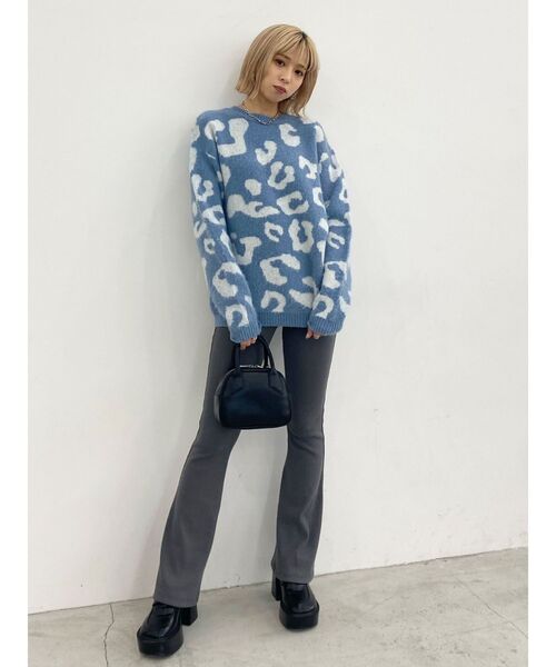 EMODA（エモダ）の「フラッフィーレオパードニット（ニット/セーター・レディース・ベージュ/ブラック/ブルー・FREE）」の10枚目の写真