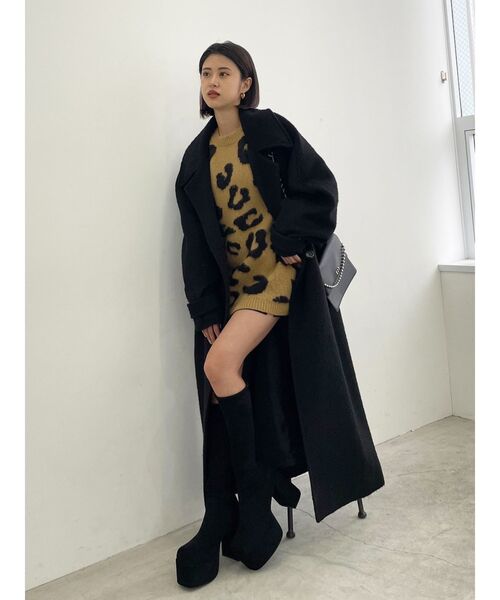 EMODA（エモダ）の「フラッフィーレオパードニット（ニット/セーター・レディース・ベージュ/ブラック/ブルー・FREE）」の22枚目の写真