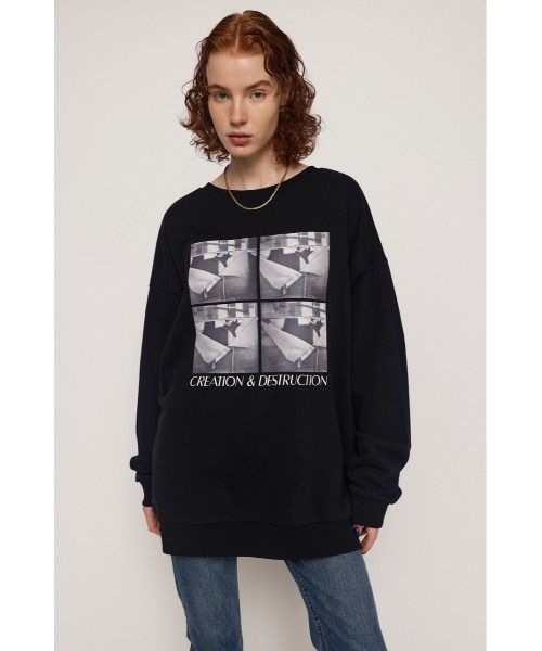 SLY(スライ)の「2WAY PHOTO SW TOPS 2ウェイ フォト スウェット トップス トレーナー(スウェット・レディース・オフホワイト/ブラック/グレー・FREE)」の21枚目の写真