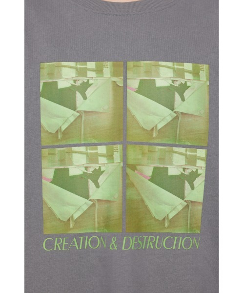 SLY(スライ)の「2WAY PHOTO SW TOPS 2ウェイ フォト スウェット トップス トレーナー(スウェット・レディース・オフホワイト/ブラック/グレー・FREE)」の4枚目の写真