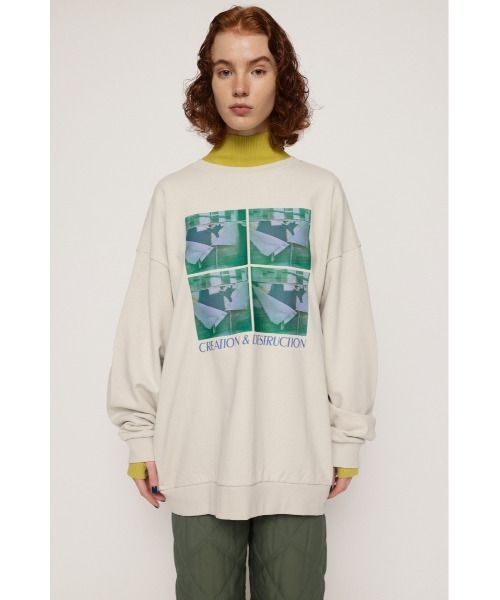 SLY(スライ)の「2WAY PHOTO SW TOPS 2ウェイ フォト スウェット トップス トレーナー(スウェット・レディース・オフホワイト/ブラック/グレー・FREE)」の5枚目の写真