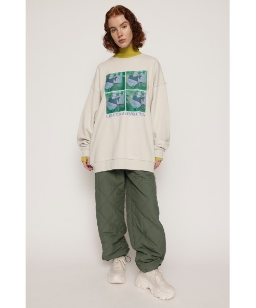 SLY(スライ)の「2WAY PHOTO SW TOPS 2ウェイ フォト スウェット トップス トレーナー(スウェット・レディース・オフホワイト/ブラック/グレー・FREE)」の6枚目の写真