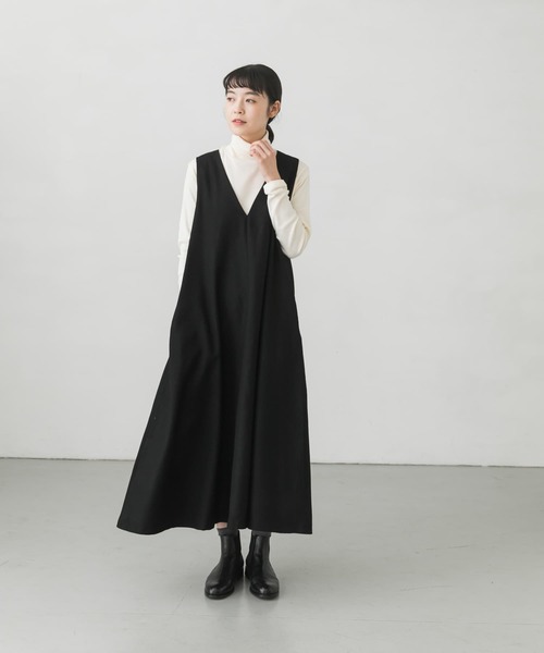 美品kagure/かぐれ　ウールフラノAラインワンピース／かぐれ（kagure） ウールフラノAラインワンピース／かぐれ（kagure）