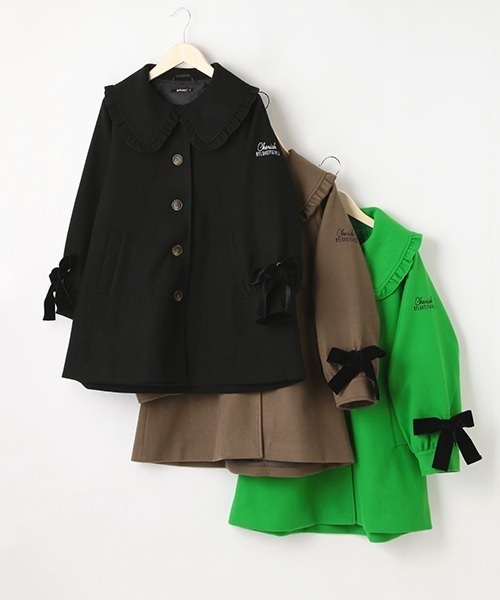 by LOVEiT(バイラビット)の「フリル衿コート(ダウンジャケット/コート・キッズ・モカ/ブラック/グリーン・140cm/130cm/160cm/150cm/120cm)」の16枚目の写真