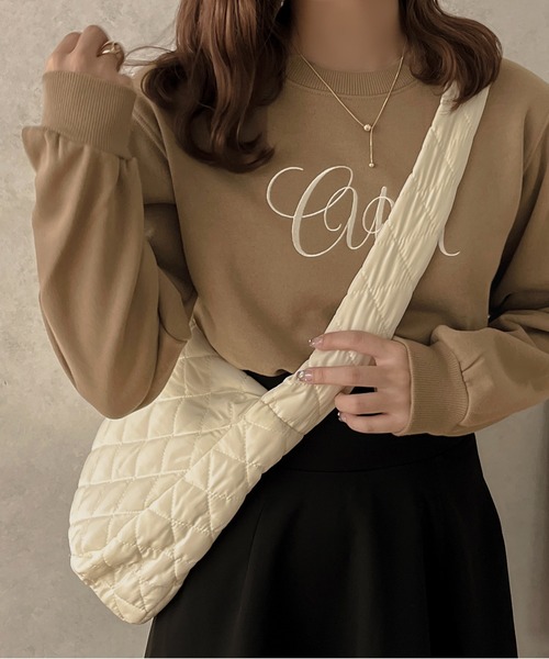 apres jour clair(アプレジュールクレア)の「【apres jour clair】ロゴ刺繍スウェット【ZOZOTOWN限定アイテム】(スウェット・レディース・アイボリー/モカ・X-LARGE/フリー)」の2枚目の写真