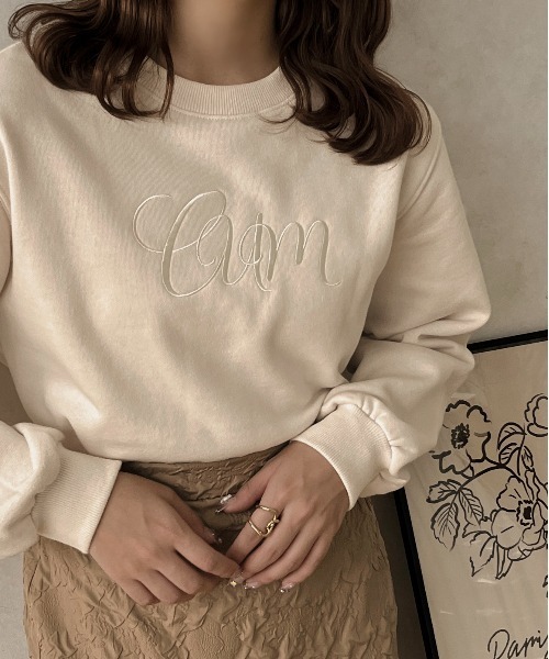 apres jour clair(アプレジュールクレア)の「【apres jour clair】ロゴ刺繍スウェット【ZOZOTOWN限定アイテム】(スウェット・レディース・アイボリー/モカ・X-LARGE/フリー)」の3枚目の写真
