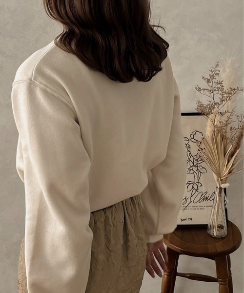 apres jour clair(アプレジュールクレア)の「【apres jour clair】ロゴ刺繍スウェット【ZOZOTOWN限定アイテム】(スウェット・レディース・アイボリー/モカ・X-LARGE/フリー)」の5枚目の写真