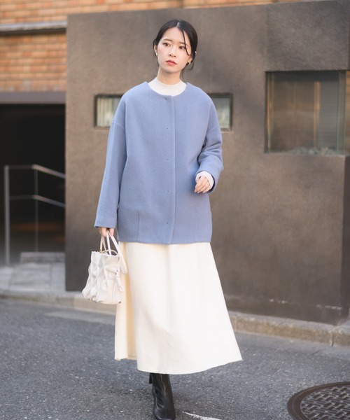 KATHARINE ROSS エシカルモッサミディコート　ブルー　ウール KATHARINE ROSS エシカルモッサミディコート ブルー ウール KATHARINE