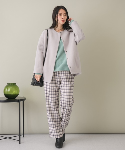 KATHARINE ROSS エシカルモッサミディコート ブルー ウール KATHARINE