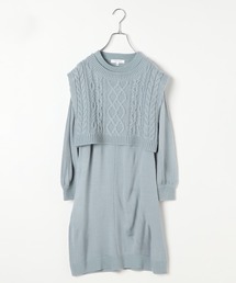 ケーブルニットセットワンピース/124977