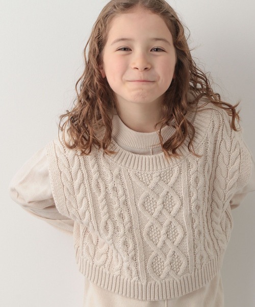 GLOBAL WORK（グローバルワーク）の「ケーブルニットセットワンピース/124977（ワンピース・キッズ・ライトブルー/ブラウン/オフホワイト・100cm/130cm/140cm/160cm/150cm/120cm/110cm）」の15枚目の写真