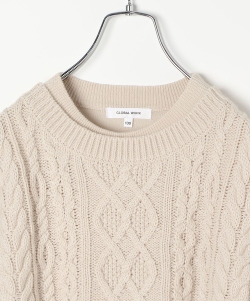 GLOBAL WORK（グローバルワーク）の「ケーブルニットセットワンピース/124977（ワンピース・キッズ・ライトブルー/ブラウン/オフホワイト・100cm/130cm/140cm/160cm/150cm/120cm/110cm）」の19枚目の写真