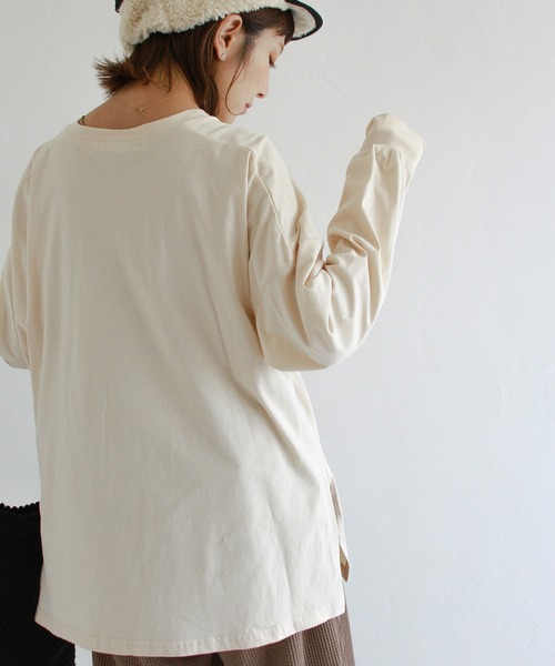 Crisp（クリスプ）の「ベーシックロングTシャツ（Tシャツ/カットソー・レディース・ホワイト/アイボリー・FREE）」の13枚目の写真