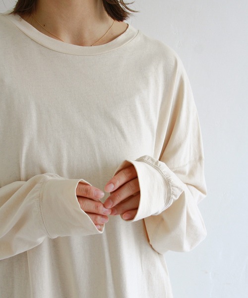 Crisp（クリスプ）の「ベーシックロングTシャツ（Tシャツ/カットソー・レディース・ホワイト/アイボリー・FREE）」の15枚目の写真